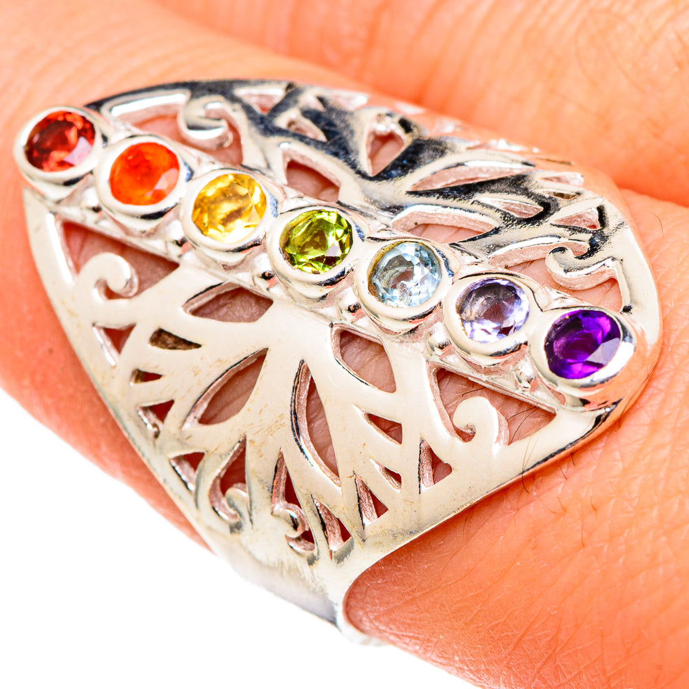 Multi-stone Chakra Rings handcrafted by Anasilvercos - RING97281
