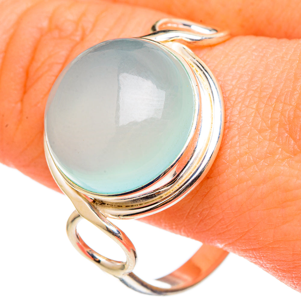 Aqua Chalcedony Rings handcrafted by Anasilvercos - RING97312