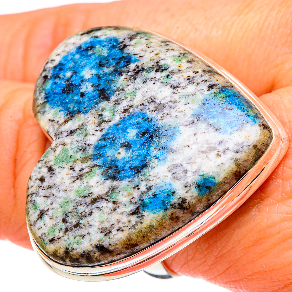 K2 Blue Azurite Rings handcrafted by Anasilvercos - RING97330