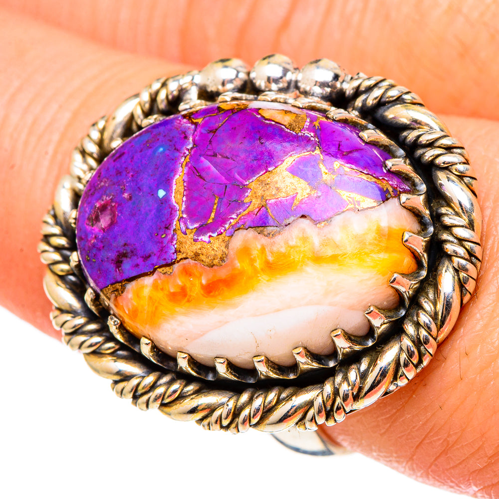 Spiny Oyster Turquoise Rings handcrafted by Anasilvercos - RING97363