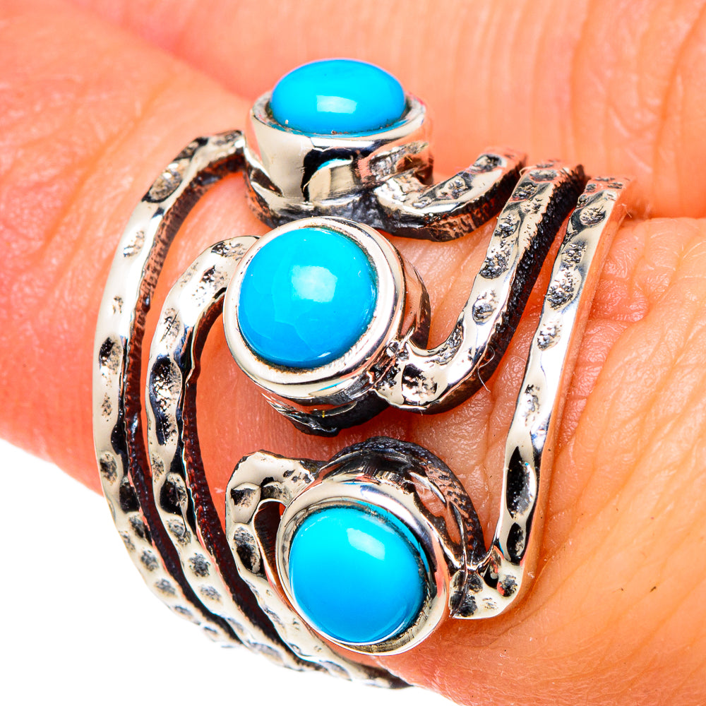 Sleeping Beauty Turquoise Rings handcrafted by Anasilvercos - RING97372