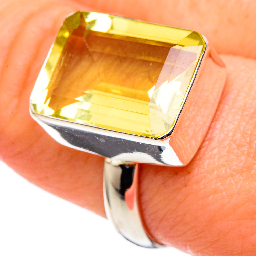 Lemon Quartz Rings handcrafted by Anasilvercos - RING97401