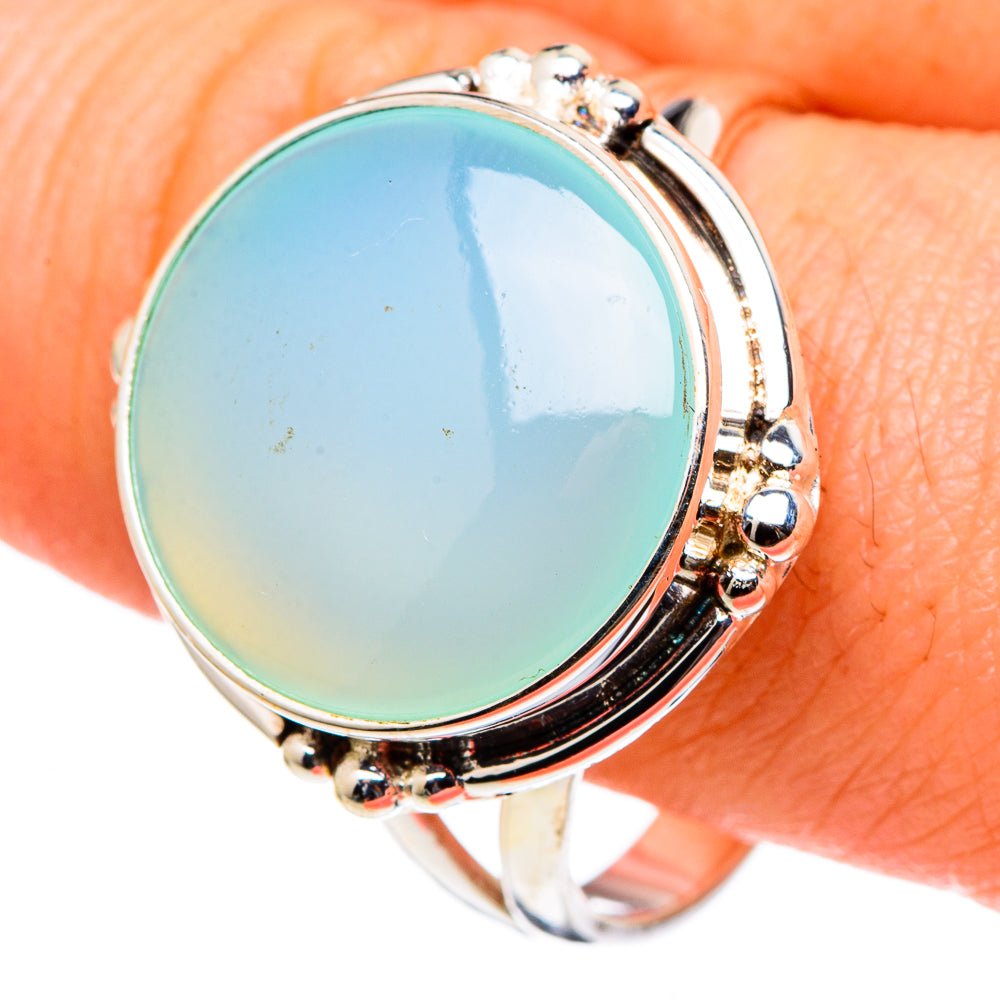 Aqua Chalcedony Rings handcrafted by Anasilvercos - RING97402