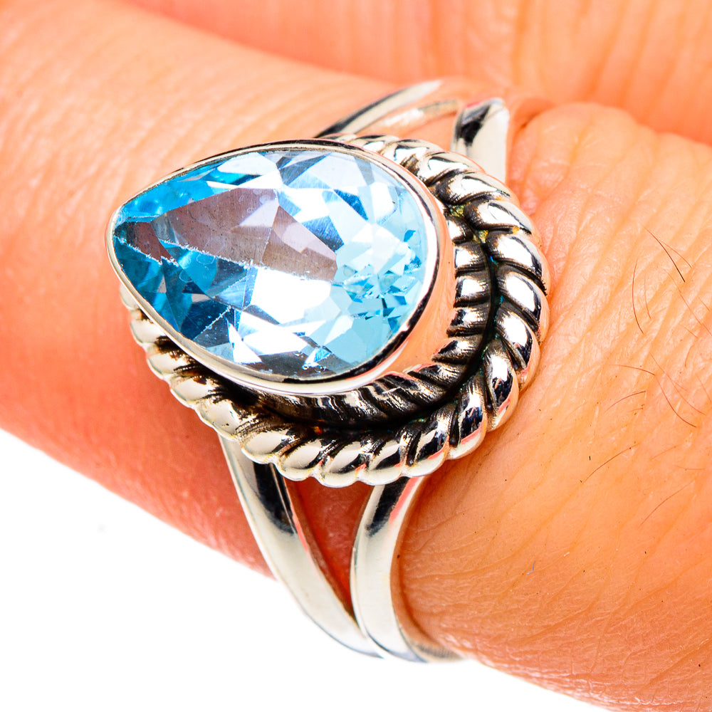 Blue Topaz Rings handcrafted by Anasilvercos - RING97404