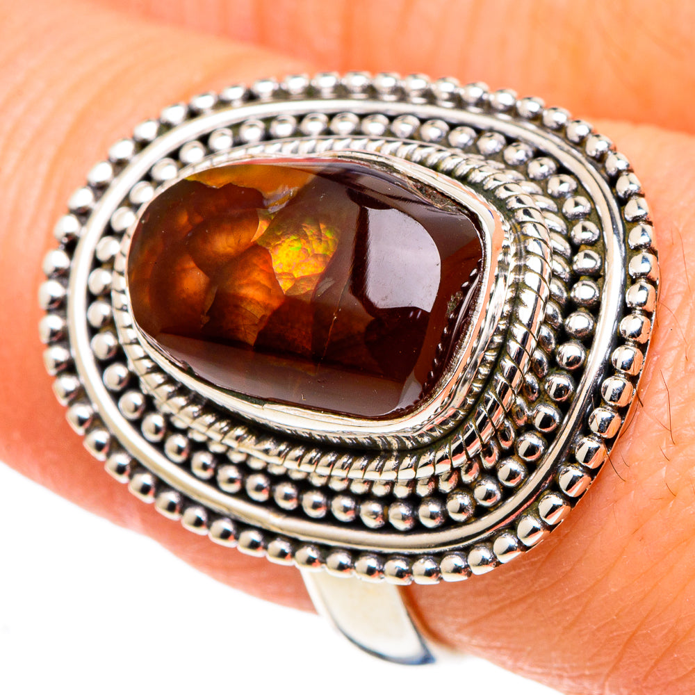 Mexican Fire Agate Rings handcrafted by Anasilvercos - RING97451