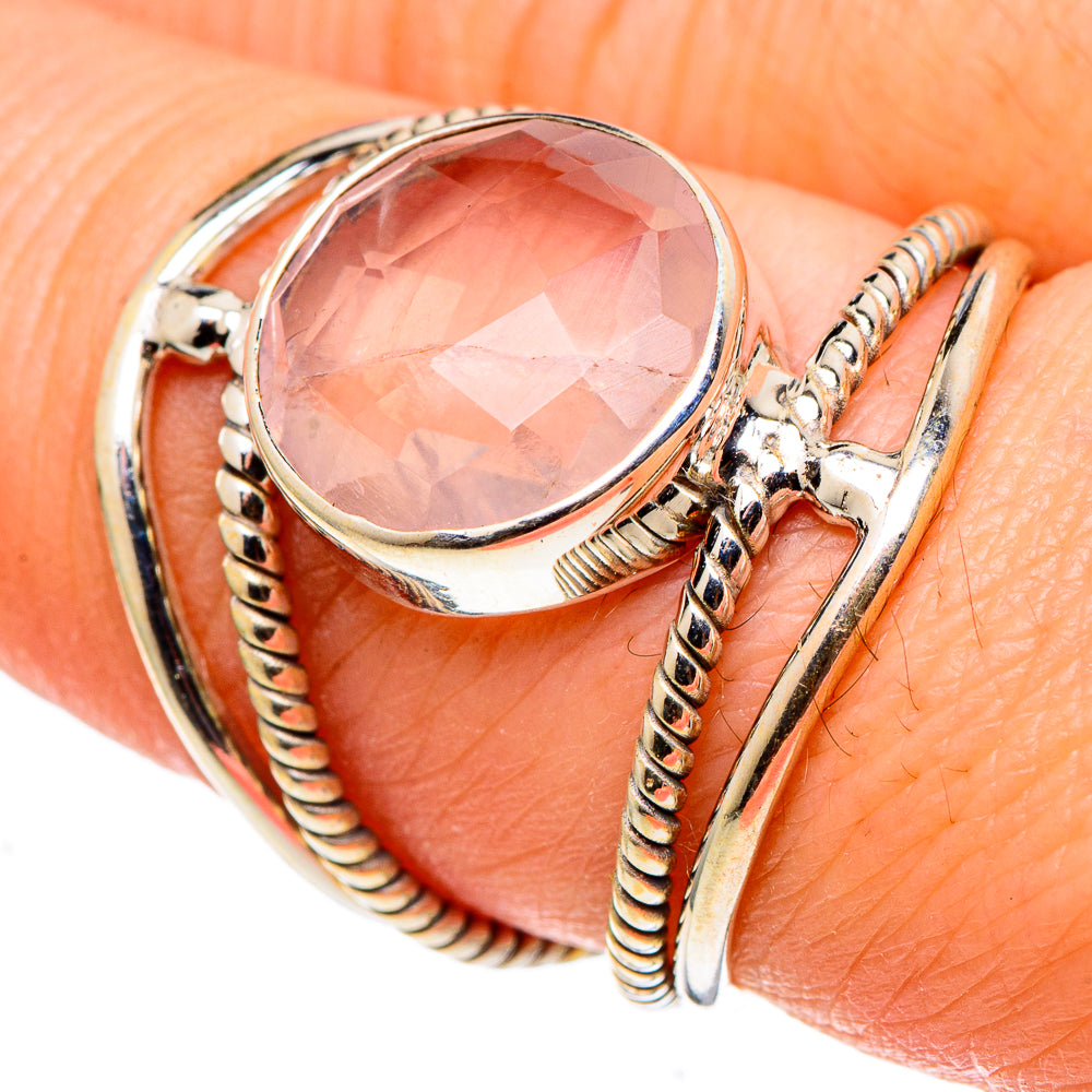 Rose Quartz Rings handcrafted by Anasilvercos - RING97455