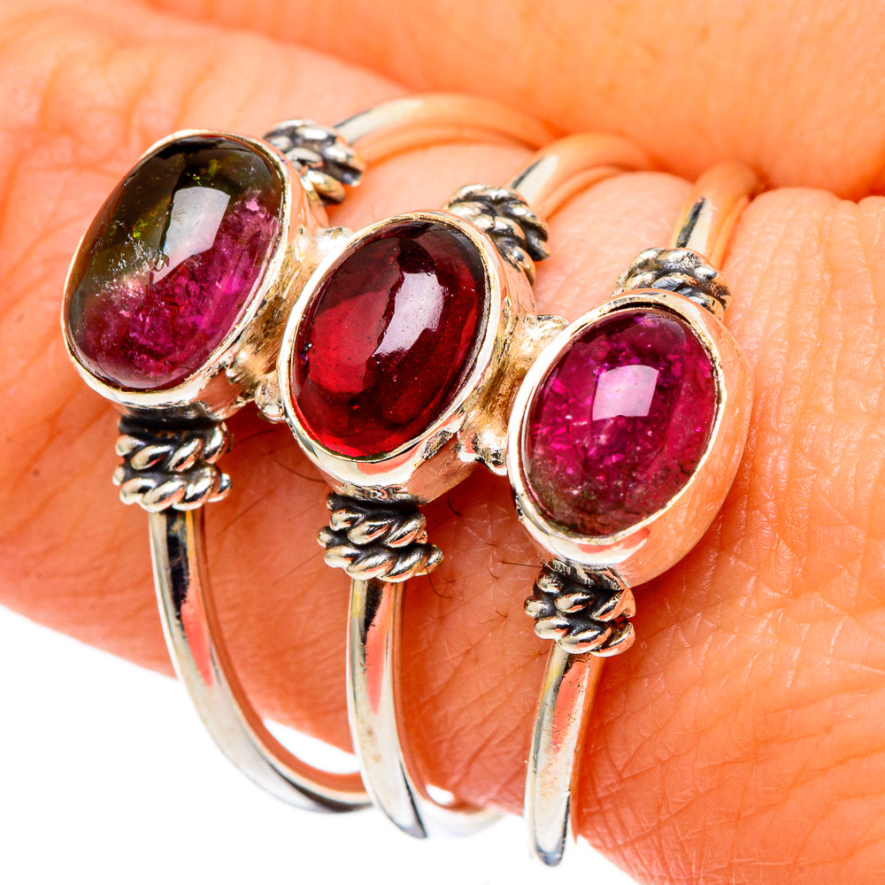 Watermelon Tourmaline Rings handcrafted by Anasilvercos - RING97486
