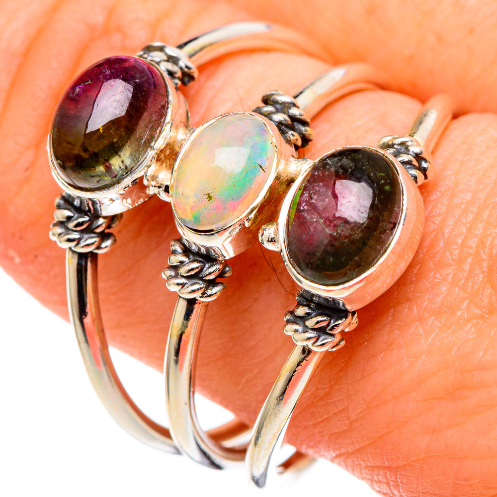 Watermelon Tourmaline Rings handcrafted by Anasilvercos - RING97498