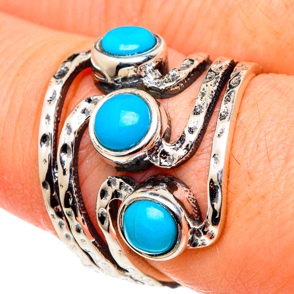Sleeping Beauty Turquoise Rings handcrafted by Anasilvercos - RING97509