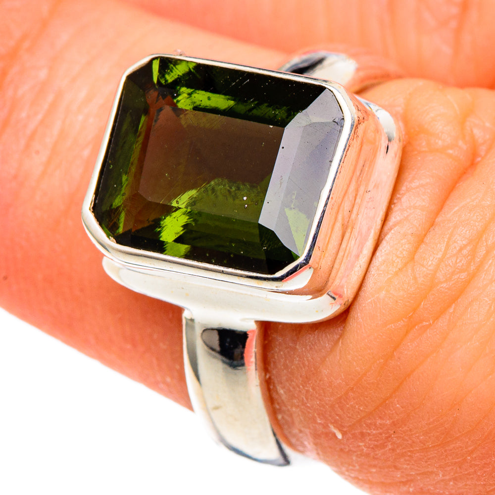 Green Tourmaline Rings handcrafted by Anasilvercos - RING97512