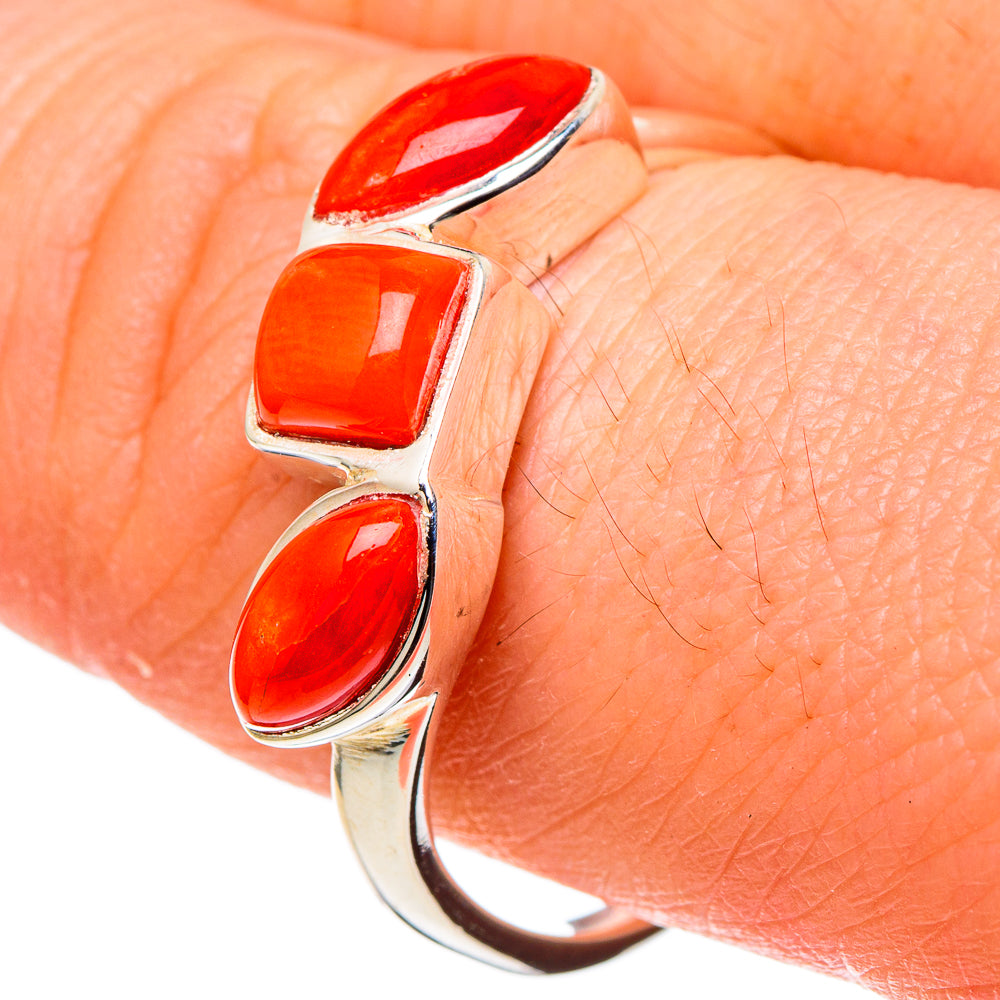 Mediterranean Red Coral Rings handcrafted by Anasilvercos - RING97519