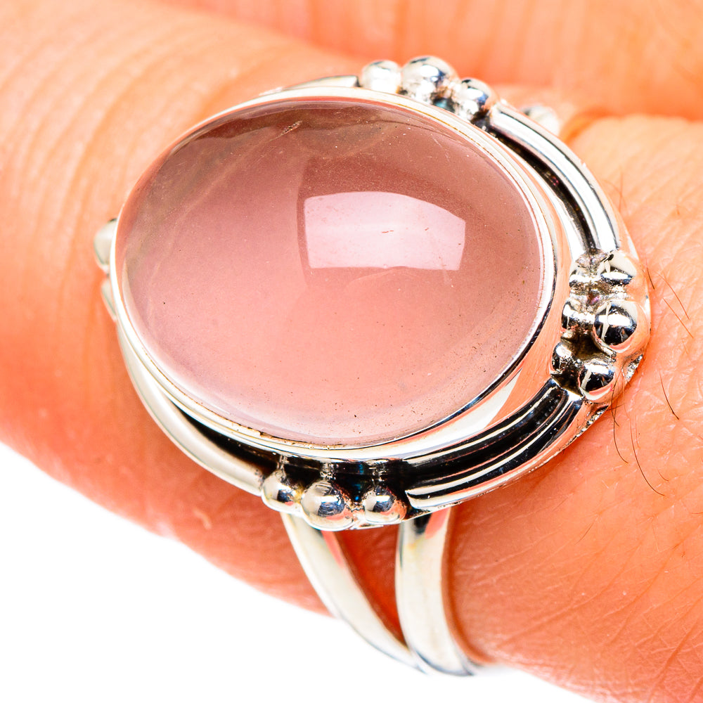 Rose Quartz Rings handcrafted by Anasilvercos - RING97543