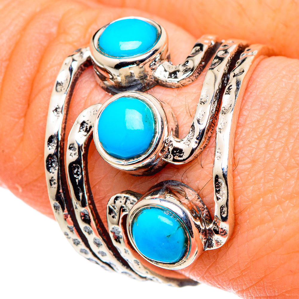 Sleeping Beauty Turquoise Rings handcrafted by Anasilvercos - RING97558