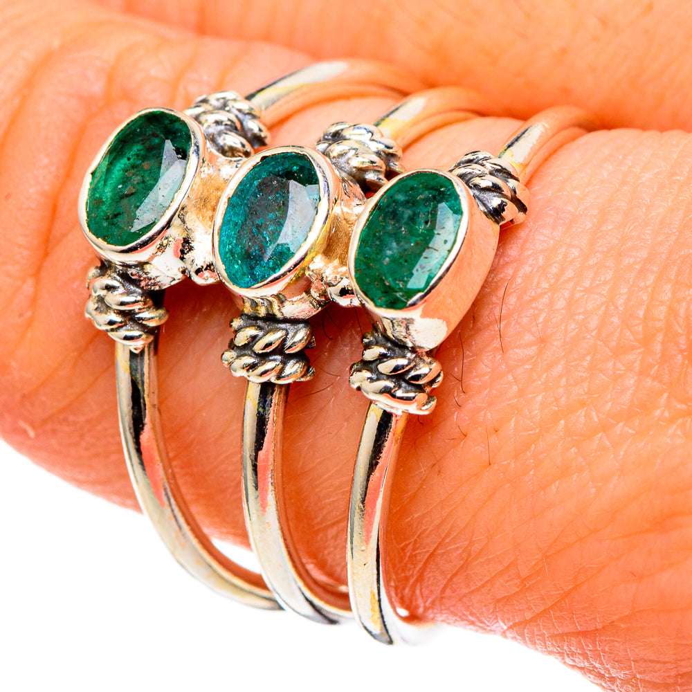 Zambian Emerald Rings handcrafted by Anasilvercos - RING97564