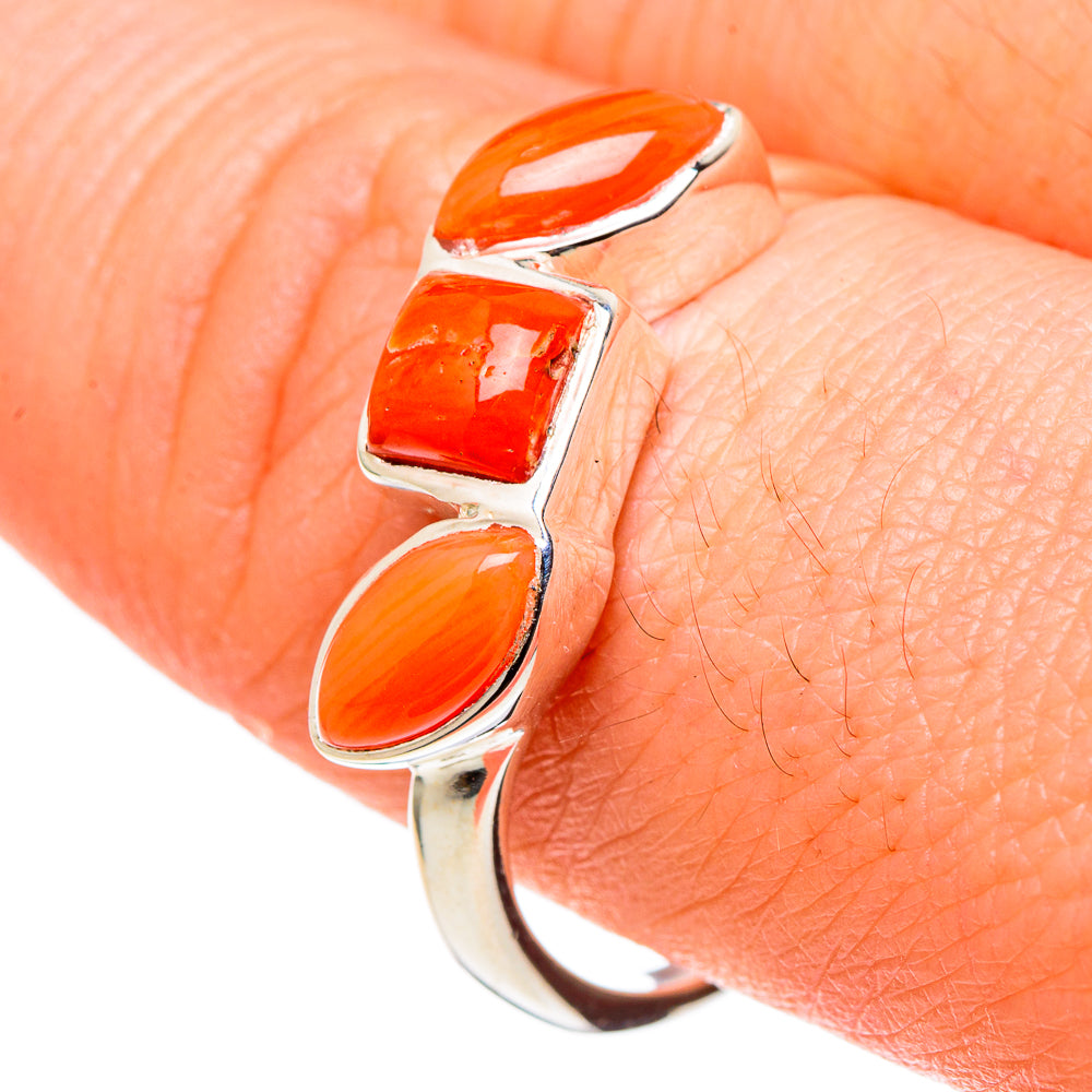 Mediterranean Red Coral Rings handcrafted by Anasilvercos - RING97568