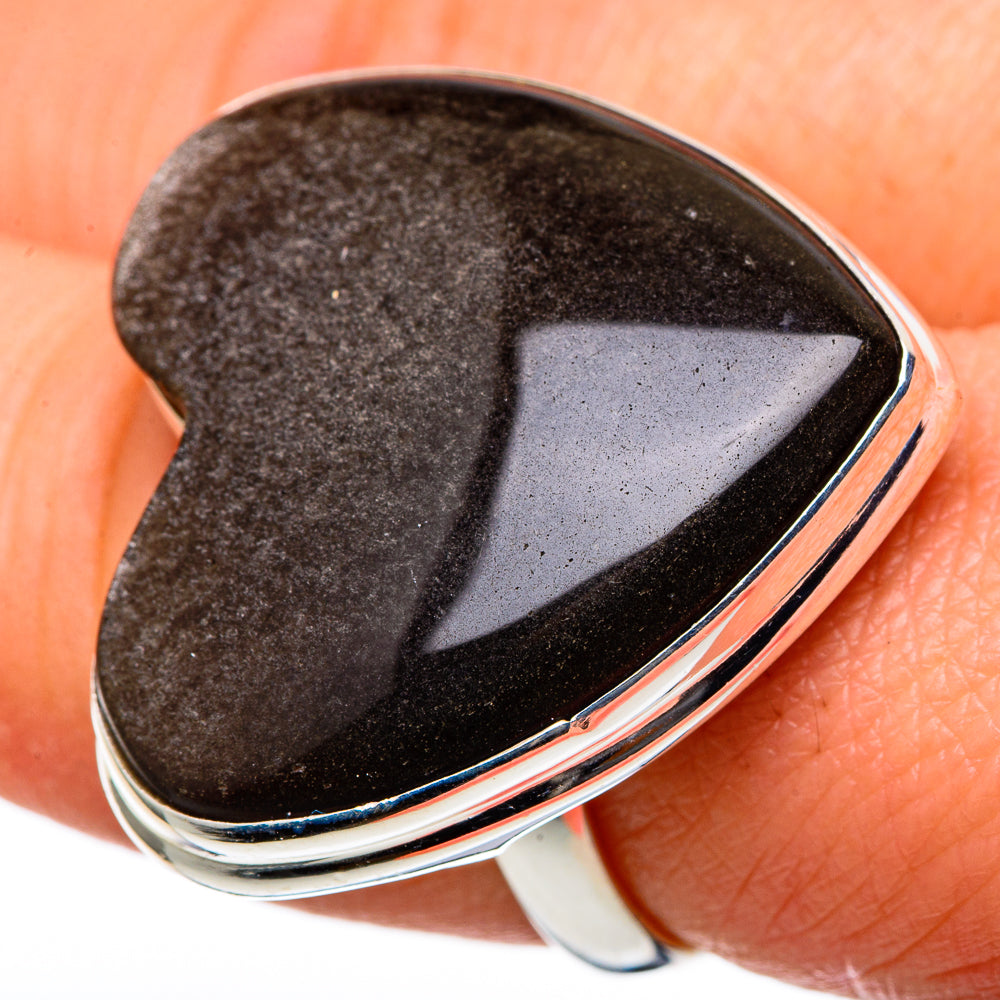Gold Sheen Obsidian Rings handcrafted by Anasilvercos - RING97597