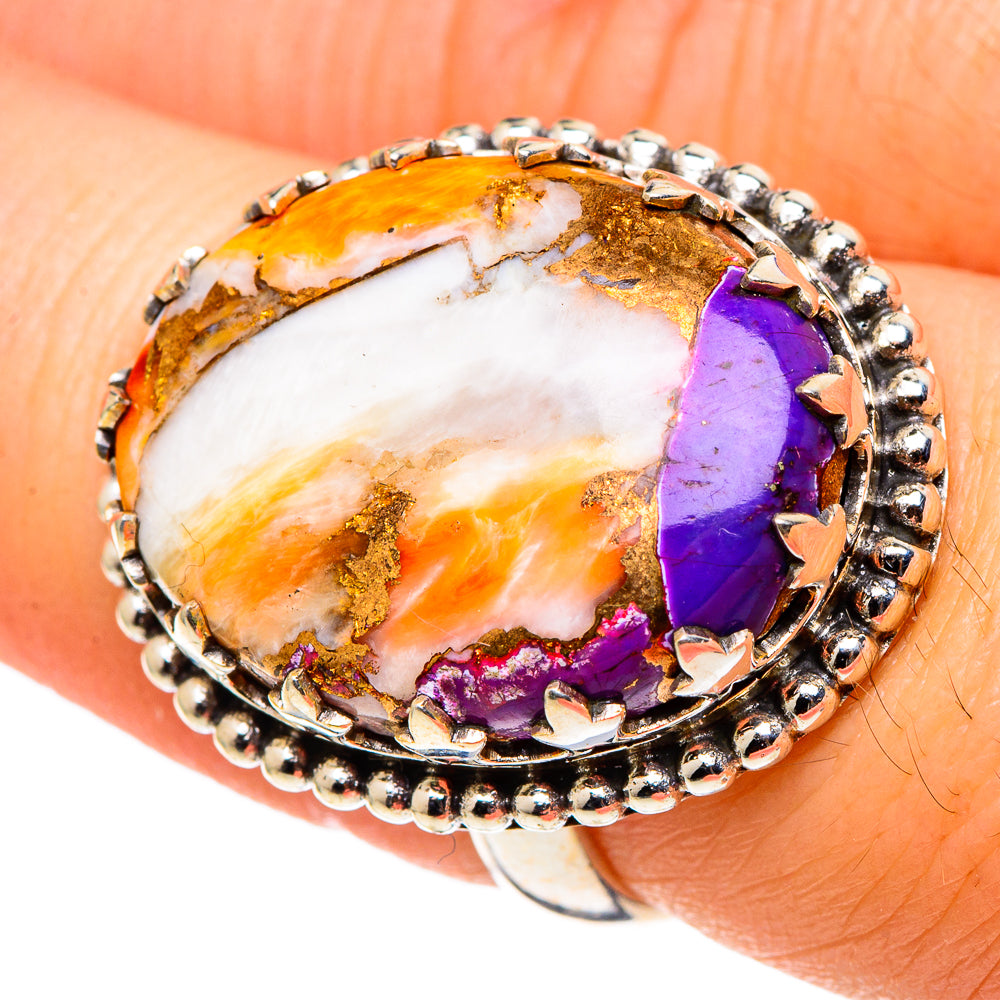 Spiny Oyster Turquoise Rings handcrafted by Anasilvercos - RING97612