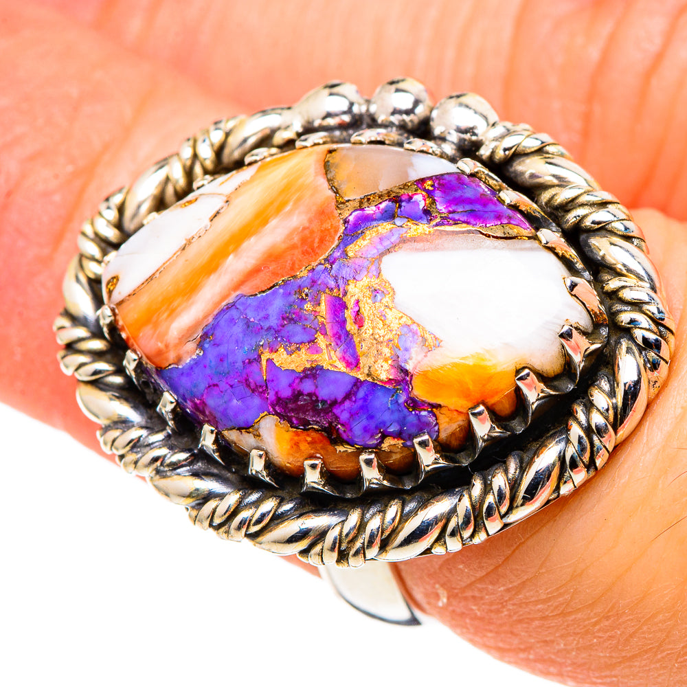 Spiny Oyster Turquoise Rings handcrafted by Anasilvercos - RING97646
