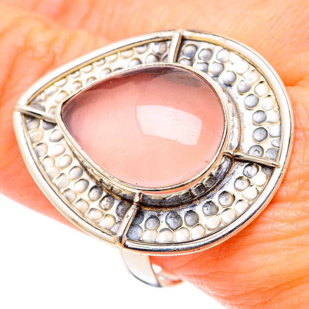 Rose Quartz Rings handcrafted by Anasilvercos - RING97667