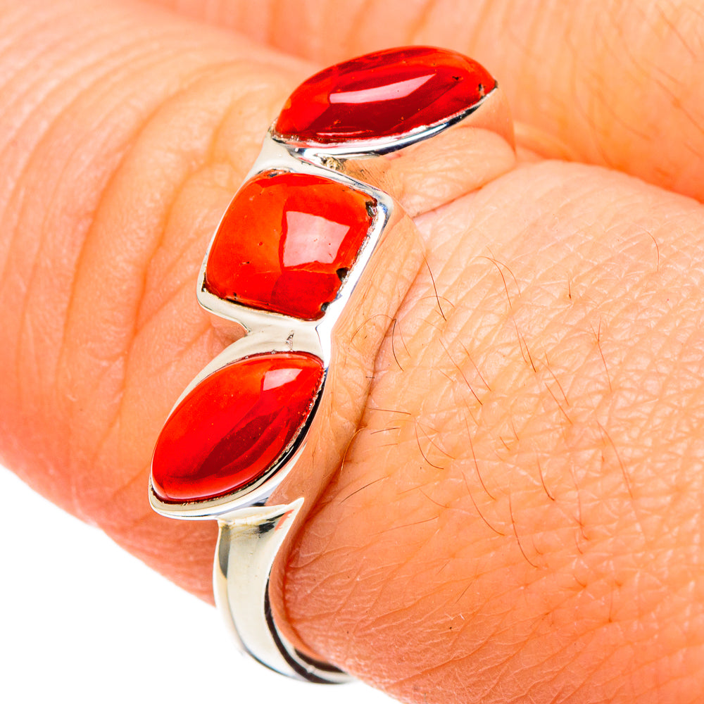 Mediterranean Red Coral Rings handcrafted by Anasilvercos - RING97689