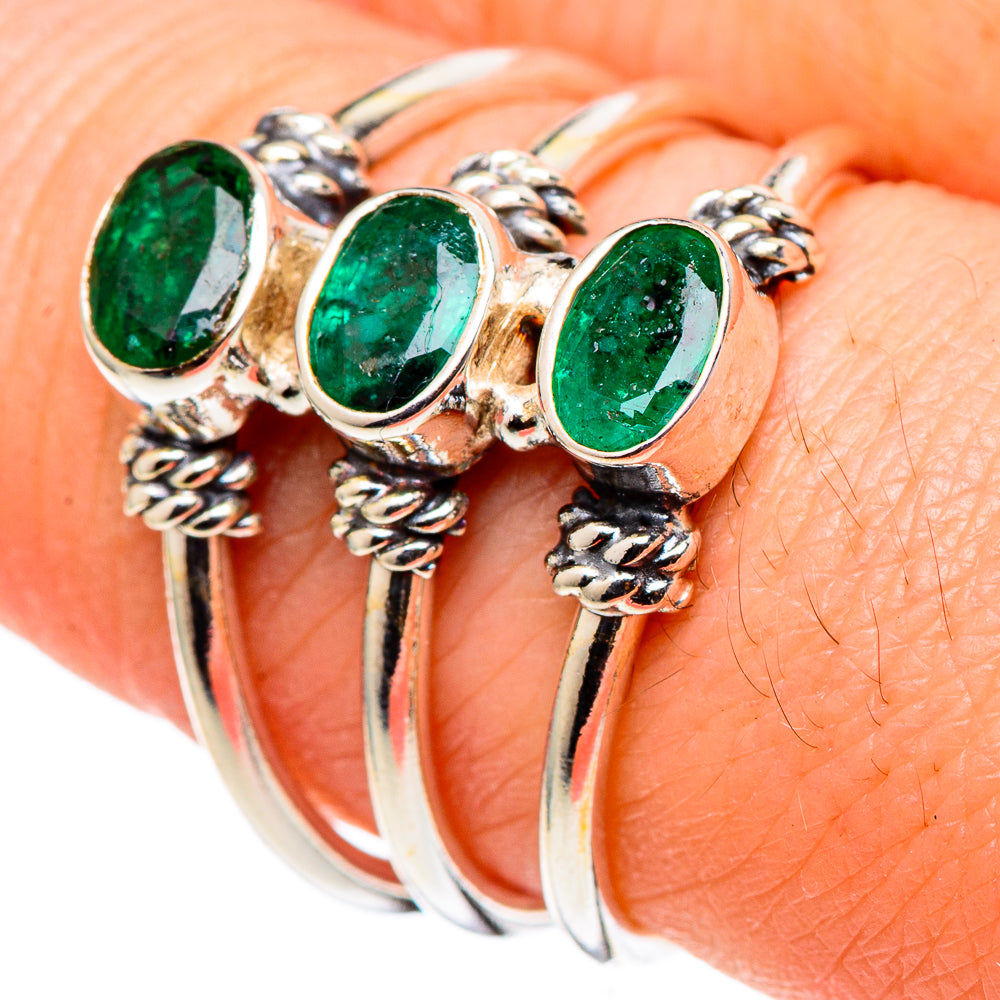 Zambian Emerald Rings handcrafted by Anasilvercos - RING97718