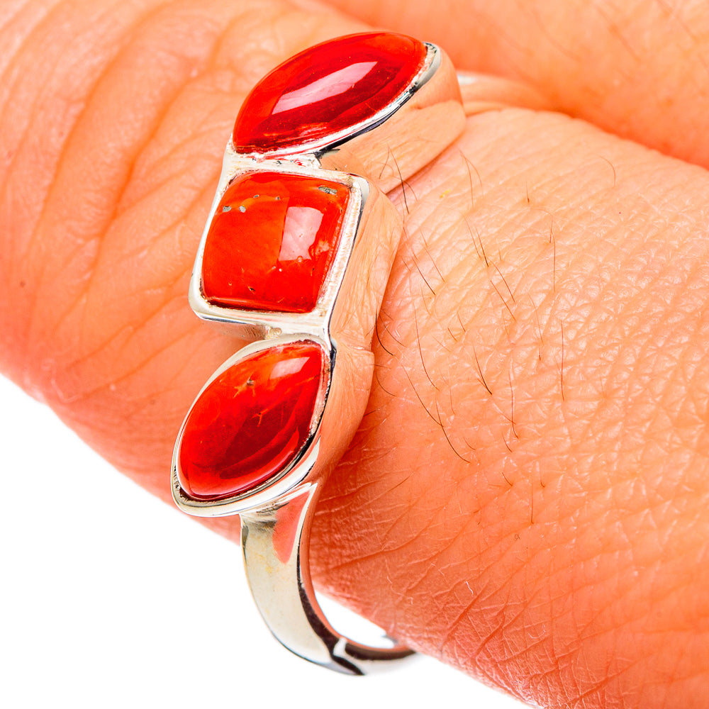 Mediterranean Red Coral Rings handcrafted by Anasilvercos - RING97730
