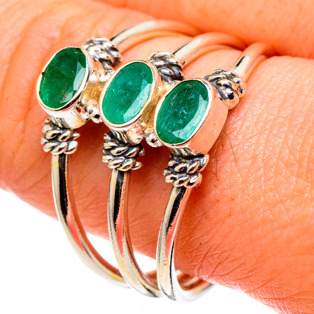 Zambian Emerald Rings handcrafted by Anasilvercos - RING97757