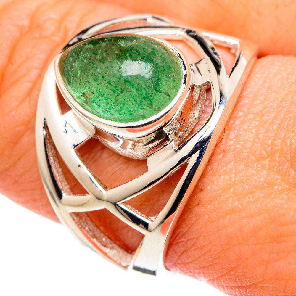 Green Aventurine Rings handcrafted by Anasilvercos - RING97758