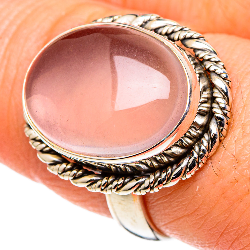 Rose Quartz Rings handcrafted by Anasilvercos - RING97766
