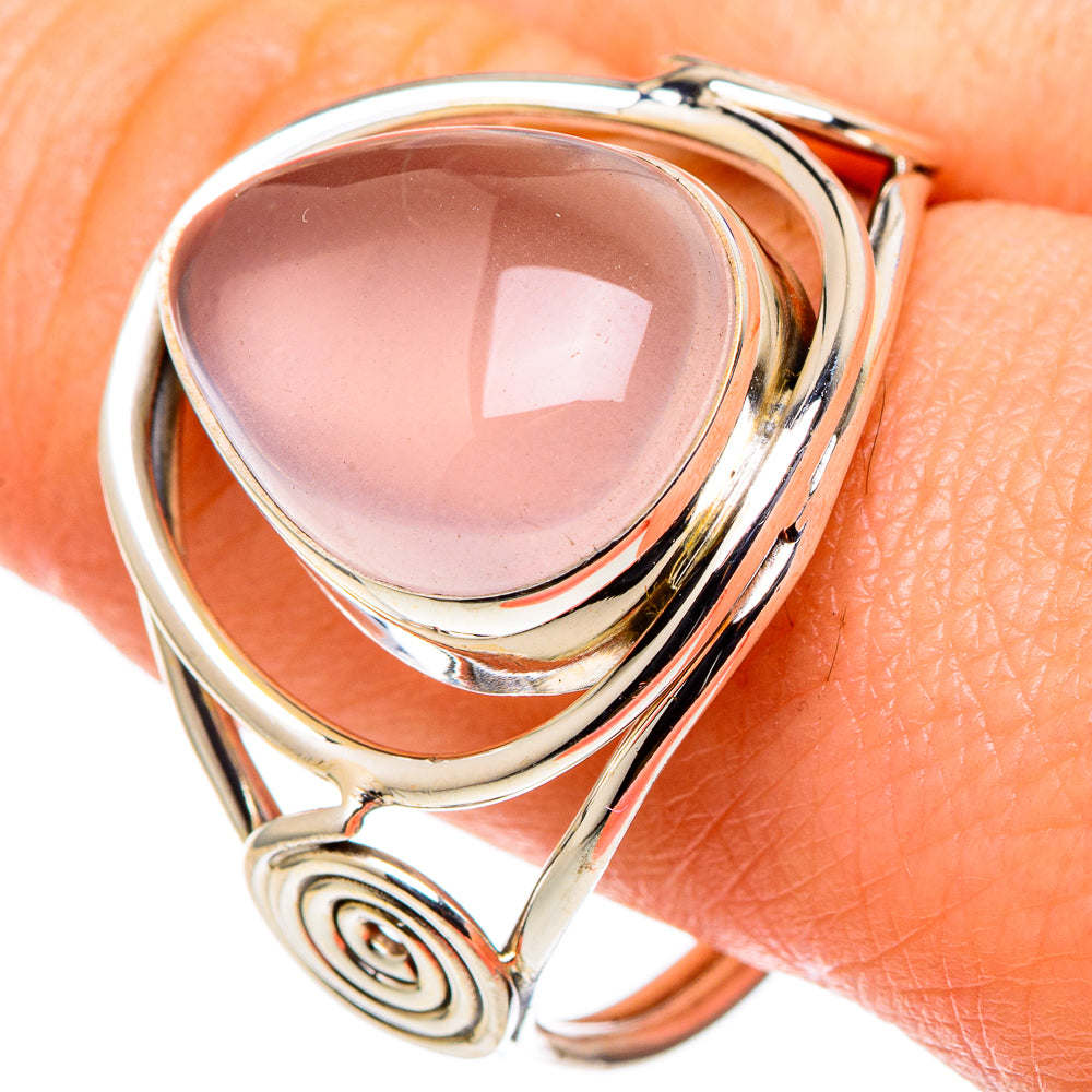 Rose Quartz Rings handcrafted by Anasilvercos - RING97767