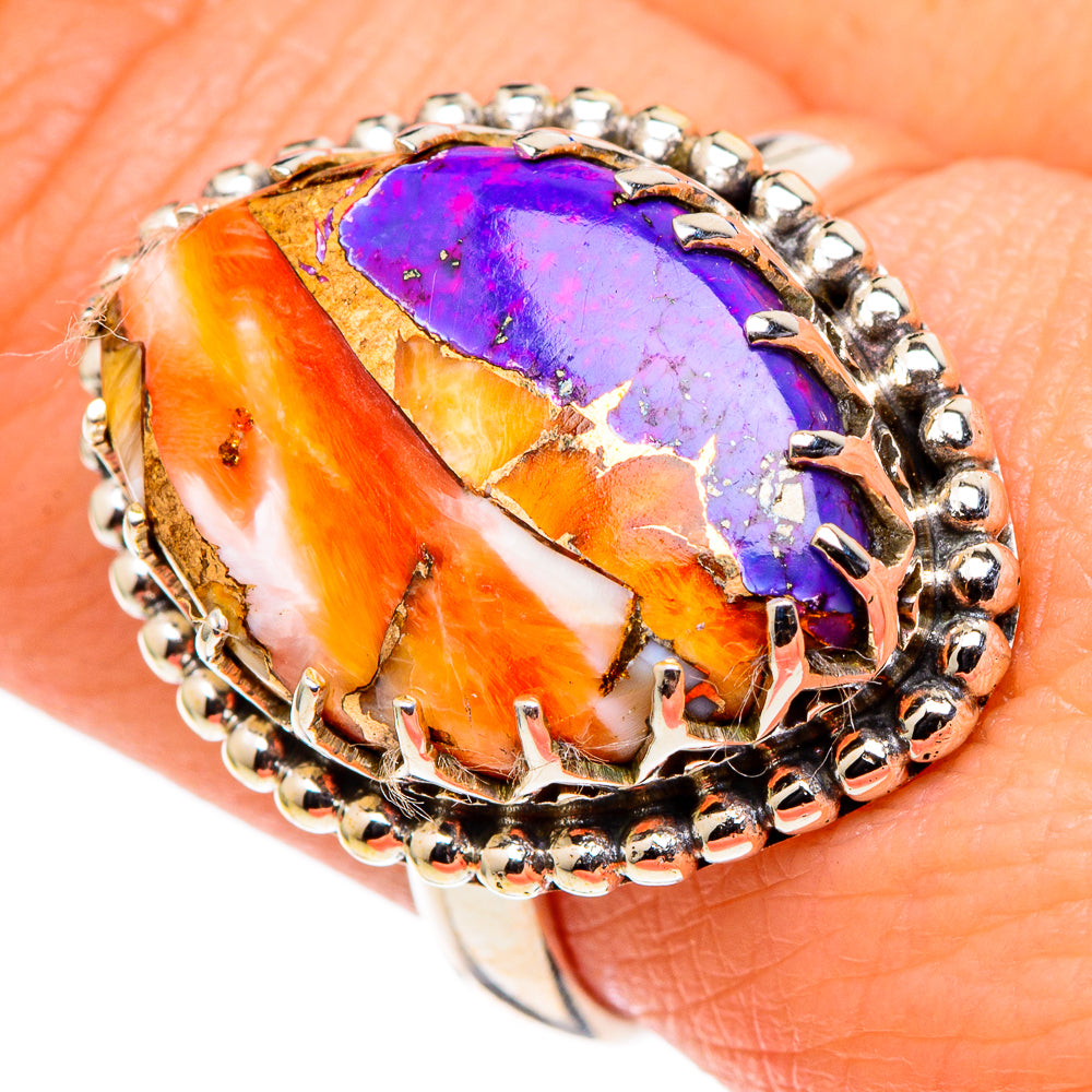 Spiny Oyster Turquoise Rings handcrafted by Anasilvercos - RING97779