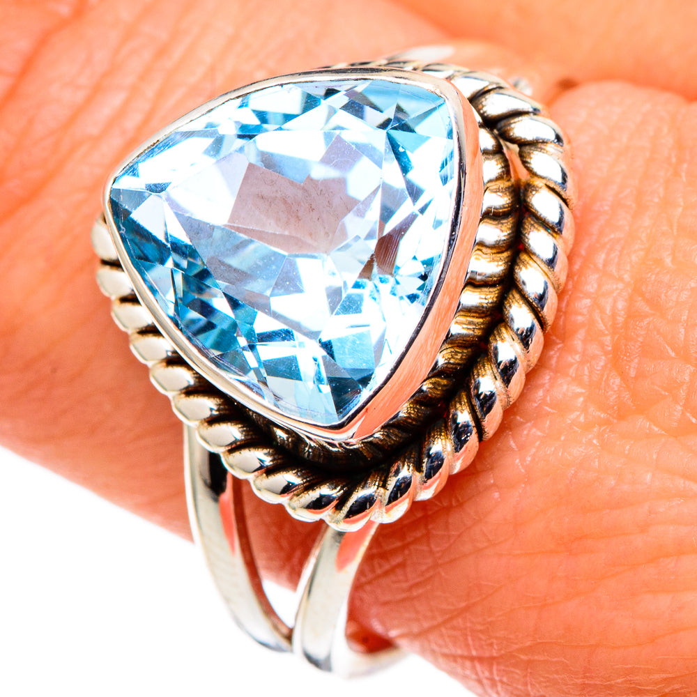 Blue Topaz Rings handcrafted by Anasilvercos - RING97787