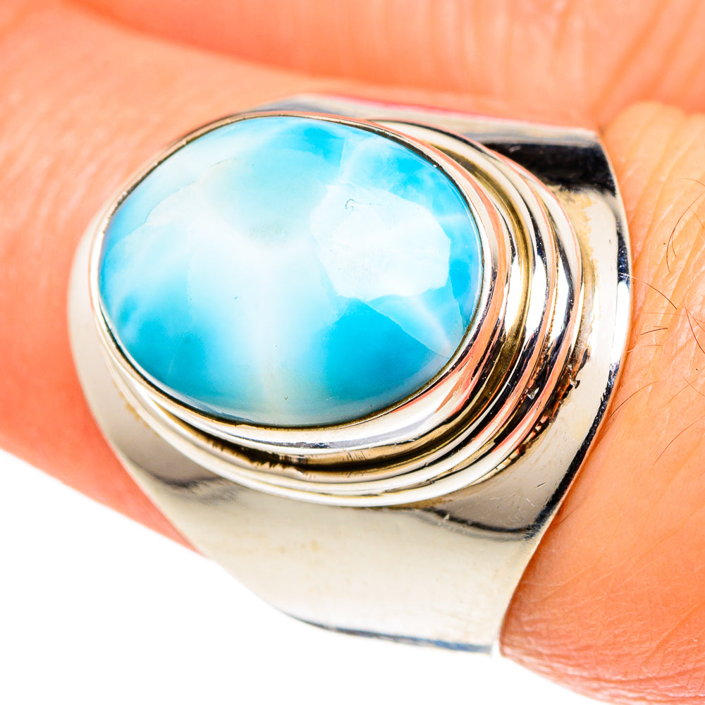 Larimar Rings handcrafted by Anasilvercos - RING97826