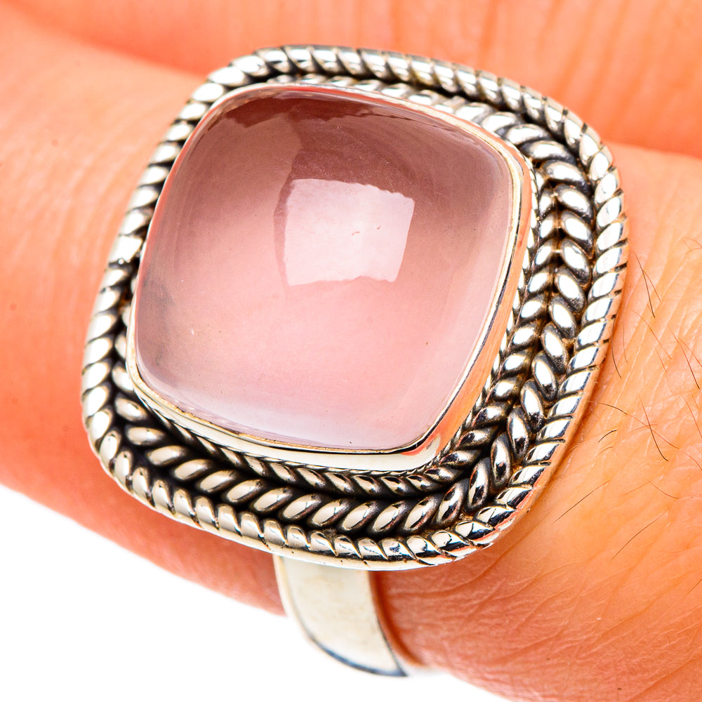 Rose Quartz Rings handcrafted by Anasilvercos - RING97840