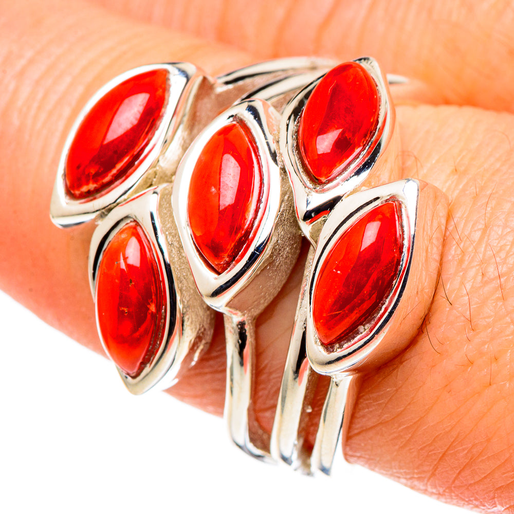 Mediterranean Red Coral Rings handcrafted by Anasilvercos - RING97842