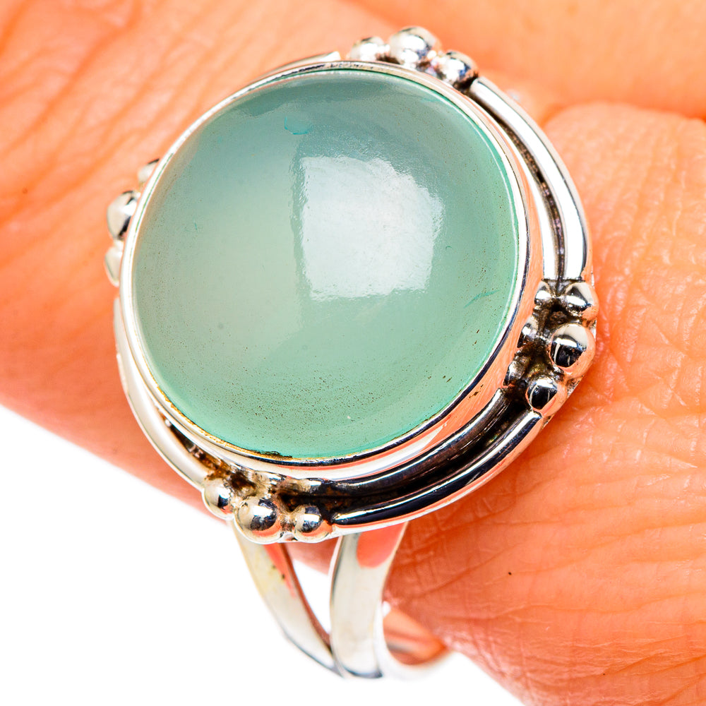 Aqua Chalcedony Rings handcrafted by Anasilvercos - RING97862