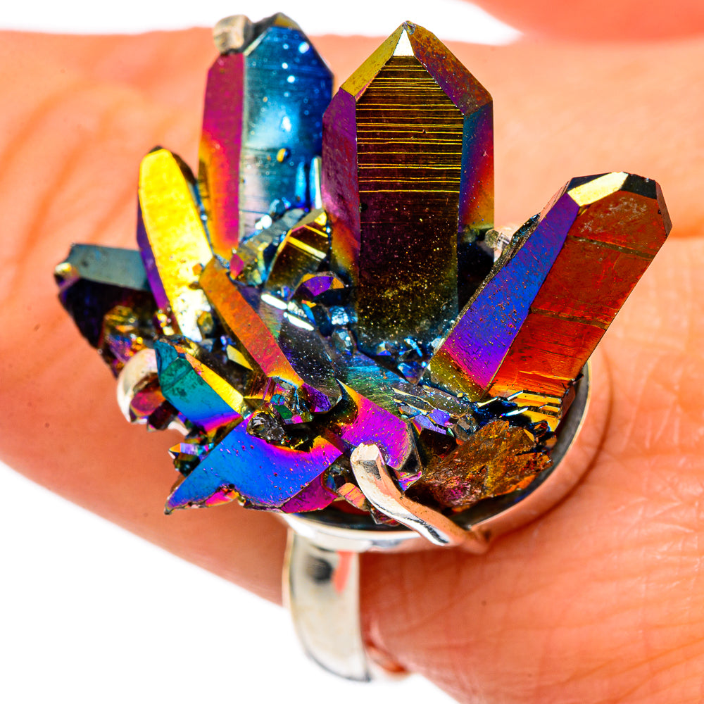 Titanium Sunshine Druzy Rings handcrafted by Anasilvercos - RING97889