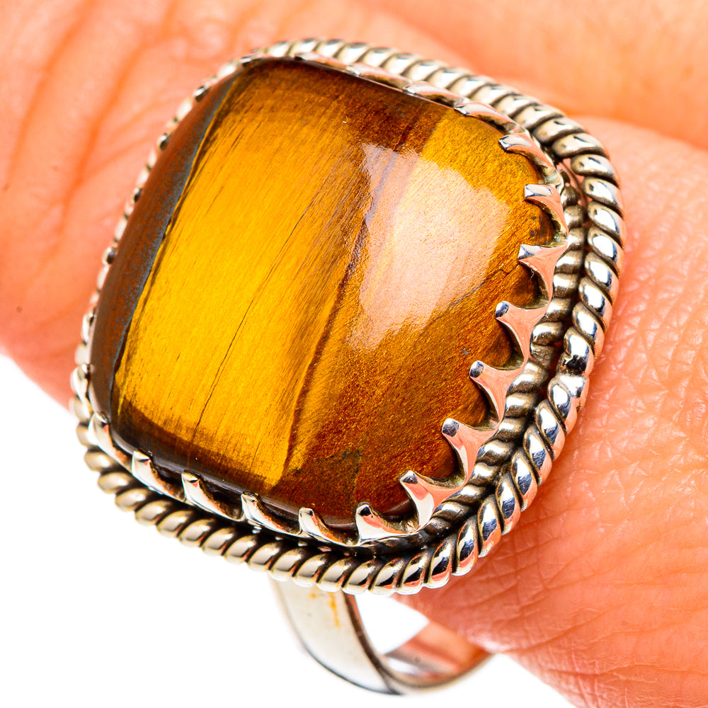 Tiger Eye Rings handcrafted by Anasilvercos - RING97909