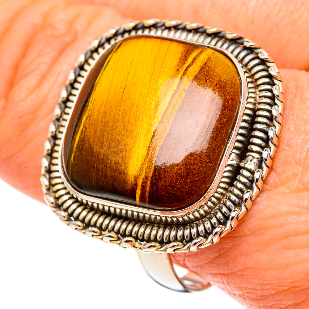 Tiger Eye Rings handcrafted by Anasilvercos - RING97934