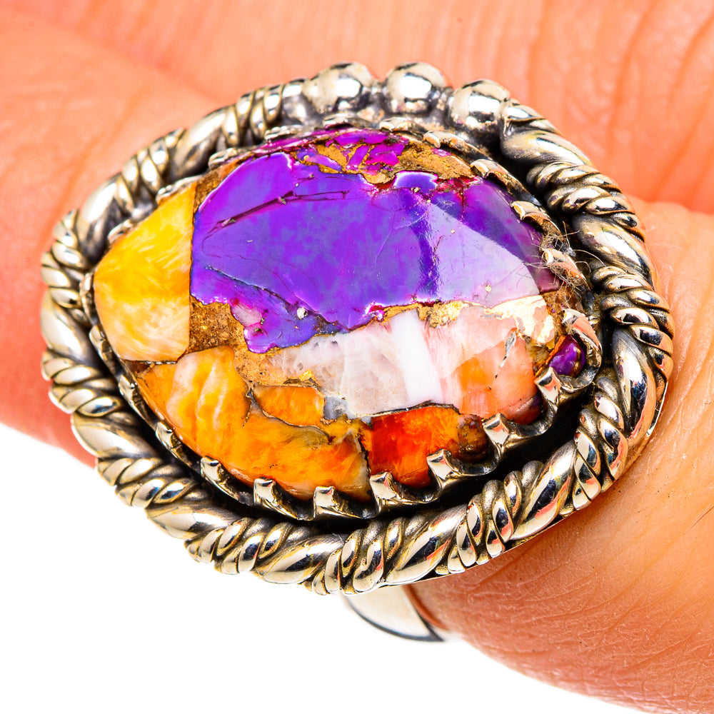 Spiny Oyster Turquoise Rings handcrafted by Anasilvercos - RING97968
