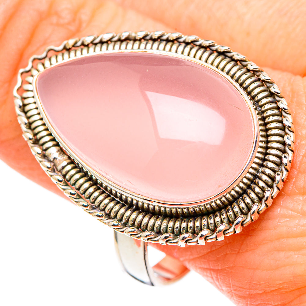 Rose Quartz Rings handcrafted by Anasilvercos - RING97988