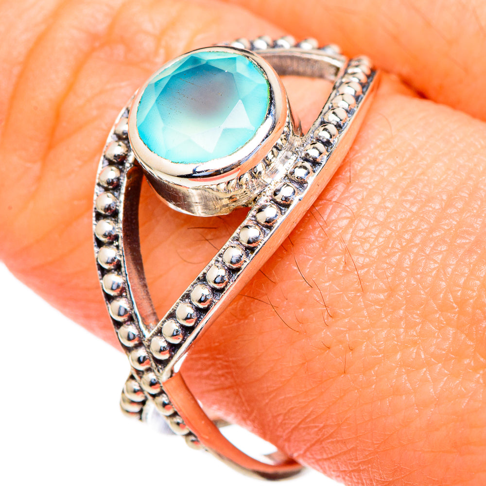 Aqua Chalcedony Rings handcrafted by Anasilvercos - RING97995