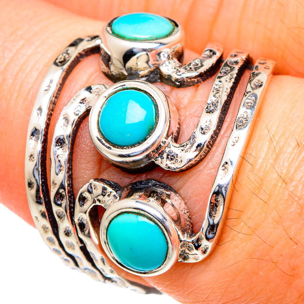 Sleeping Beauty Turquoise Rings handcrafted by Anasilvercos - RING97999