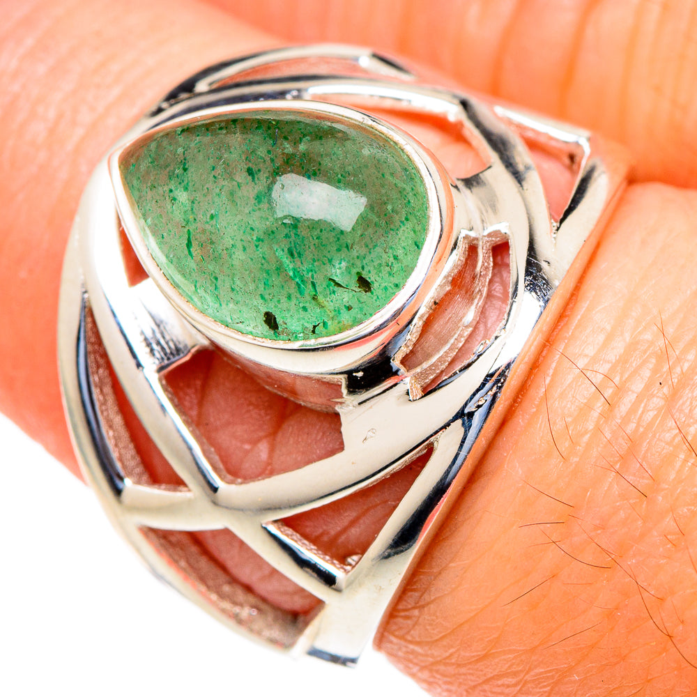 Green Aventurine Rings handcrafted by Anasilvercos - RING98001