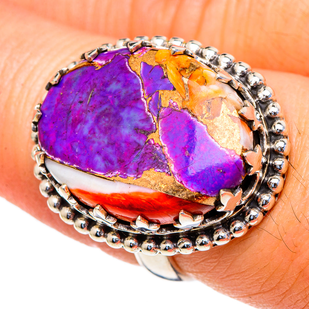 Spiny Oyster Turquoise Rings handcrafted by Anasilvercos - RING98027