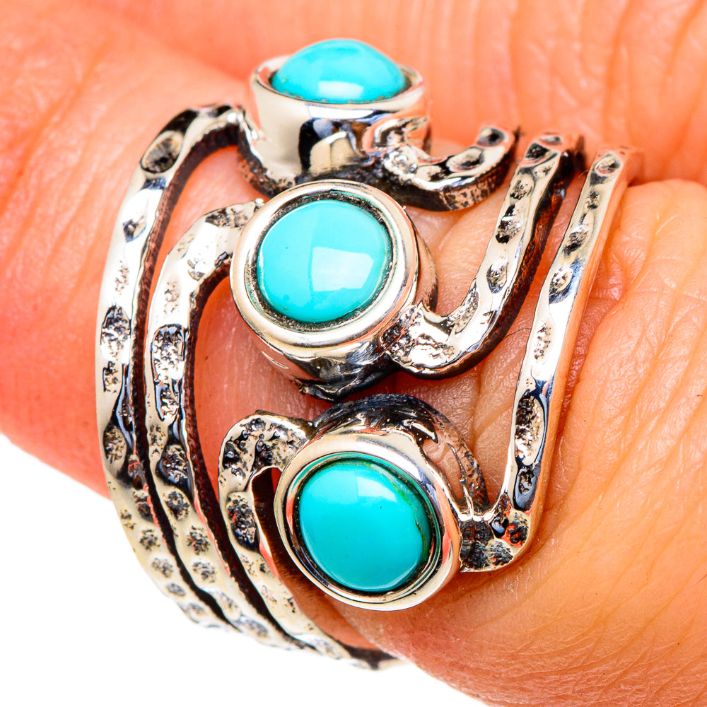 Sleeping Beauty Turquoise Rings handcrafted by Anasilvercos - RING98035