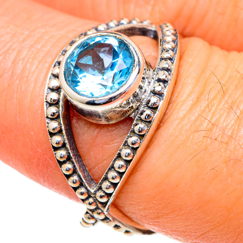 Blue Topaz Rings handcrafted by Anasilvercos - RING98037
