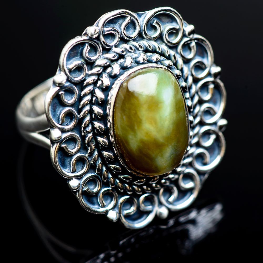 Rainforest Jasper Rings handcrafted by Anasilvercos - RING980405