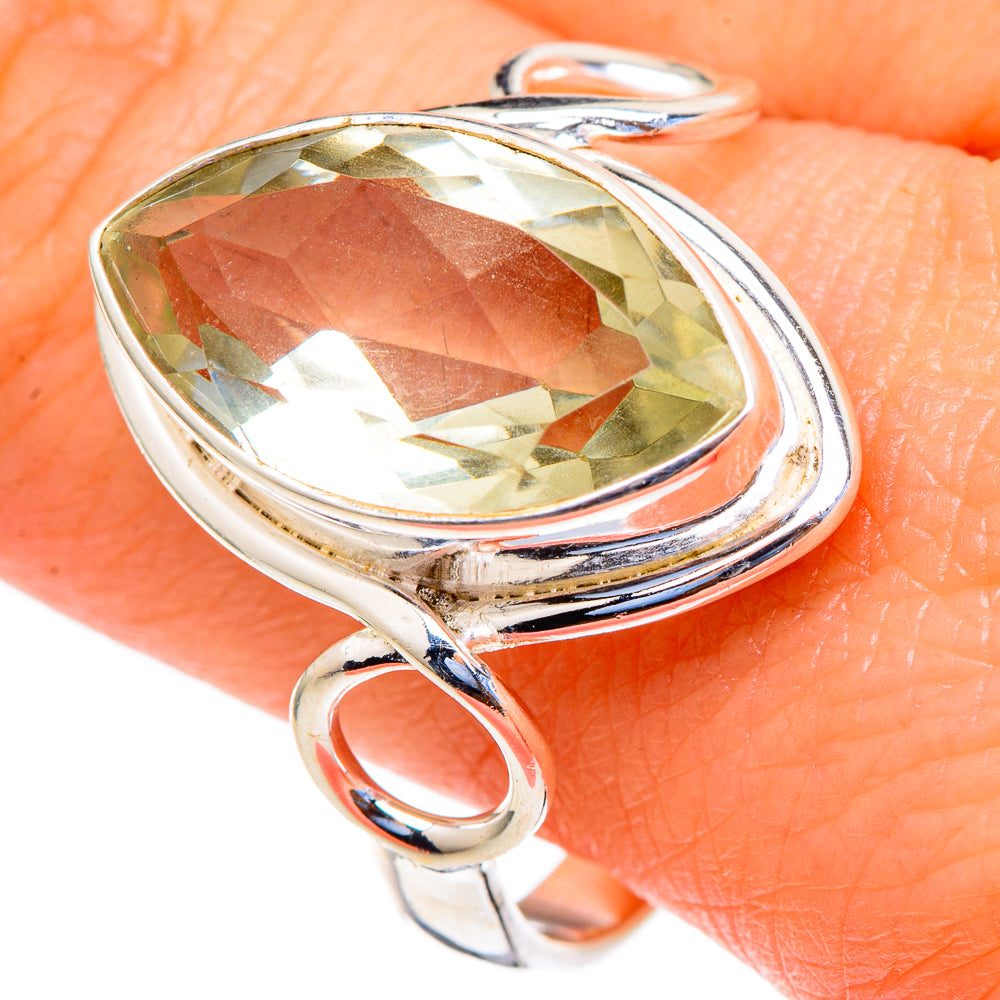 Green Amethyst Rings handcrafted by Anasilvercos - RING98042