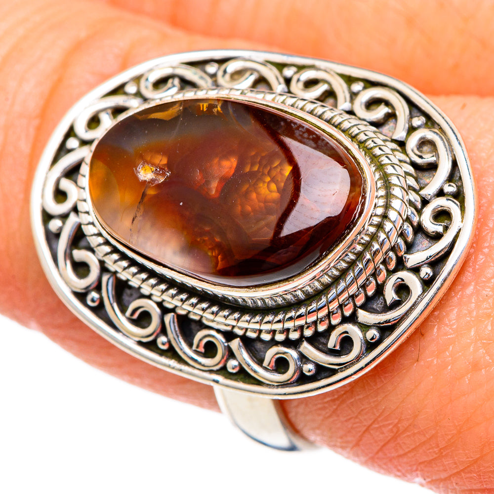 Mexican Fire Agate Rings handcrafted by Anasilvercos - RING98047